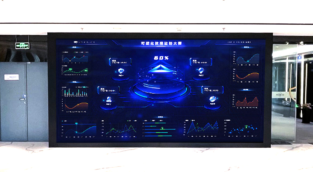 k1十年体育品牌龙显系列led小间距大屏亮相安盾网科技展厅